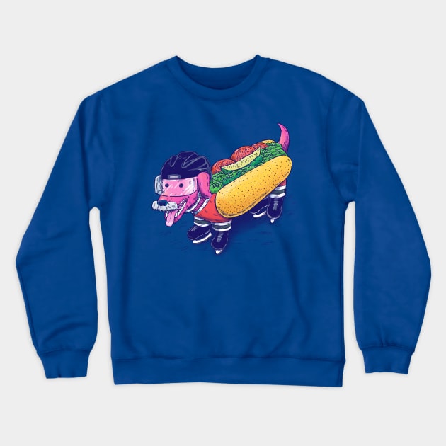 Chicago Hockey Dog Crewneck Sweatshirt by nickv47